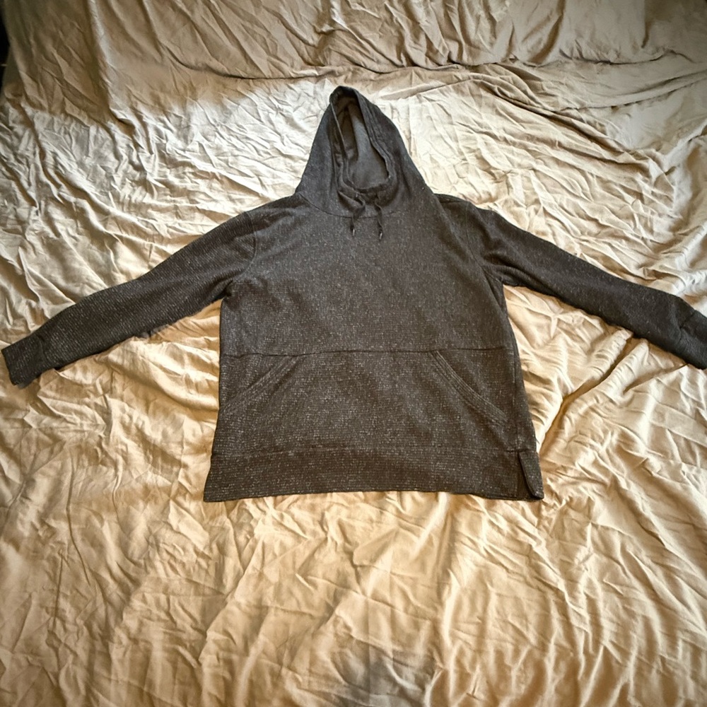 Champion L Jogger Hoodie in Black and Grey Stripes